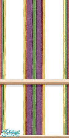 Sims 2 — Striped With Pine Rail 4 by Lorah — Country elegance in 10 striped walls (blue, red, purple, tan, green,