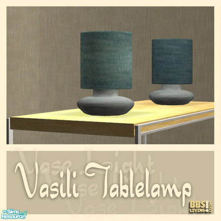 Sims 2 — Vasili Tablelamp, Blue by BetterbeSim — Vasili tablelamp; A small size tablelamp with vase-shaped post and