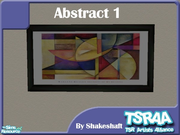 Sims 2 — Abstract Art 1 by TSR Archive — Part of a set of 2 Abstract Prints. ** TSRAA Member **