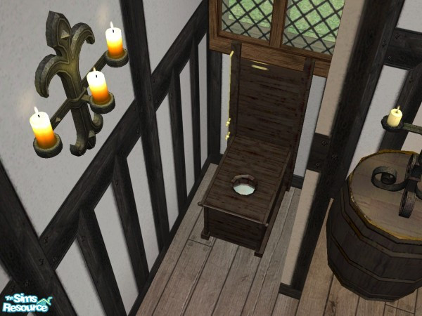 Sims 2 — Medieval Throne Toilet by Cyclonesue — Used only by the wealthiest Medieval Sims. NOTE: no flush or toilet seat