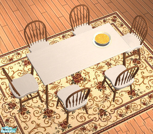 Sims 2 — Matching dining set, wood frame by TSR Archive — Wood frame recolor for "Matching Dining Set" table