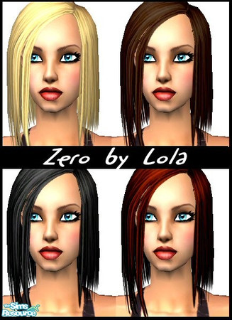 Sims 2 — Zero by Lola — Mid-length, Choppy, side parted hair. Cute yet casual. For Teens/YA/Adults/Elders