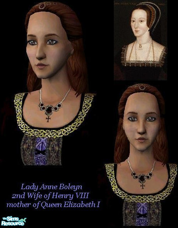 Sims 2 — Anne Boleyn by MrMoonlightGirl — Here she is, the 2nd wife of Henry 8th. Thanks to NeptuneSuzy for the hair and