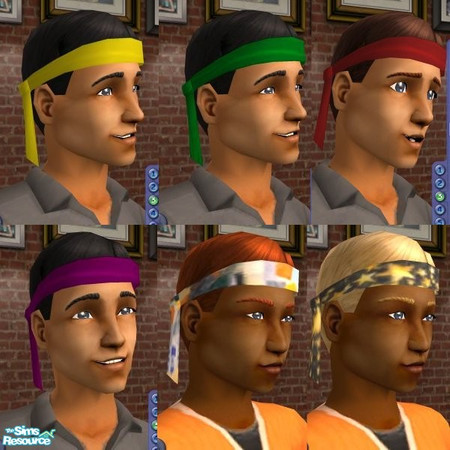 Sims 2 — More Colors for Adult Headband by scatterjoy — More colors for the headband for male teens/adults/young