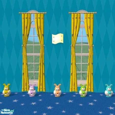 Sims 2 — Wobbly wabbit head set by Riabeest — A set off 5 recolers of the Wobbly wabbit head. Colors: Yellow, purple,