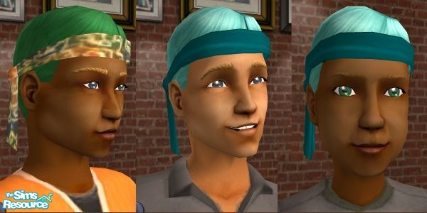 Sims 2 — Unusual Colors Headband Set by scatterjoy — Some hair in unusual colors. Be sure to get the meshes!