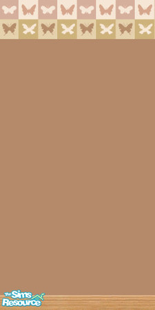 Sims 2 — Butterfly Border Coffee Light Wood by jocraze — A simple butterfly mosaic border design. Also comes in Coral and