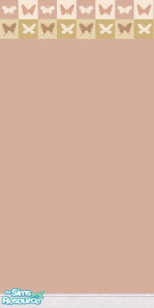 Sims 2 — Butterfly Border Coral White Wood by jocraze — A simple butterfly mosaic border design. Also comes in Cream and