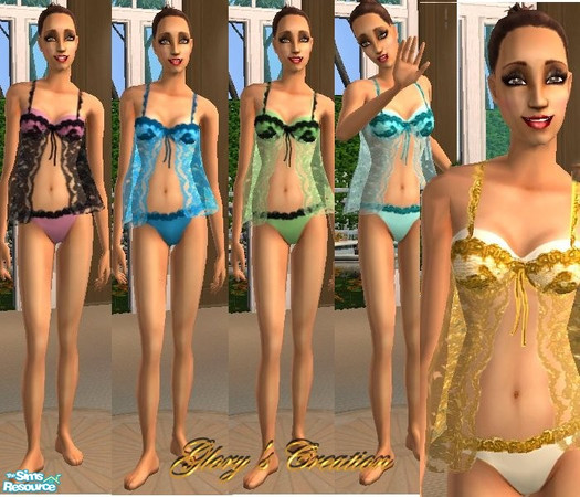 Sims 2 — AF_Lace Baby Dolls by GloryBe — Baby dolls for adults.