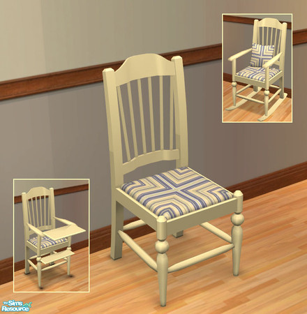 Sims 2 — Butterfly Dreams Diningchair Cushion in Stripes by ImmeK — A simple seat cushion with stripes in shades of blue