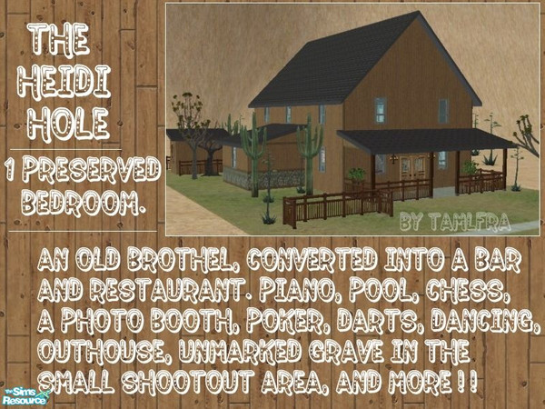 Sims 2 — Heidi Hole by tamlfra — A renovated brothel, now a fantastic restaurant and bar, with tons of atmosphere.