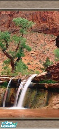 Sims 2 — Framed Waterfall Mural - Middle by bronwynna — By Bronwynna This is a beautiful waterfall mural. Looks like a