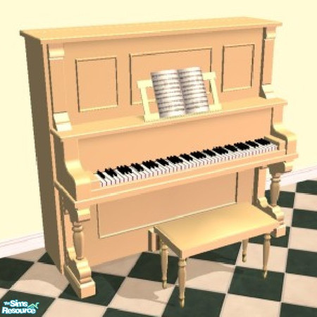 Sims 2 — Beige Piano by Riabeest — Recolor of original maxis piano: Simple beige and very modern design. 