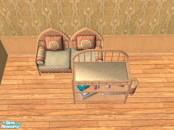Sims 2 — Maxis Match: Morrocan Nursery by c_literati — Crib bedding and changing tables with the Maxis Morrocan textures.
