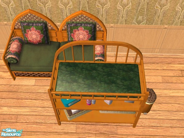 Sims 2 — Maxis Match: Morrocan Nursery by c_literati — Crib bedding and changing tables with the Maxis Morrocan textures.