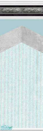 Sims 2 — Sea by Lorah — Gray zig zag'd border with striped wallpaper and paint. Blue sky, candy pink, fresh green, gold,