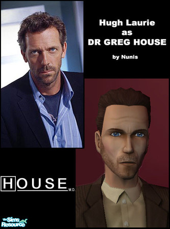 Sims 2 — House - Dr Gregory House by Nunis — I didn't see any sims based on House yet, so here it is; Hugh Laurie as Dr