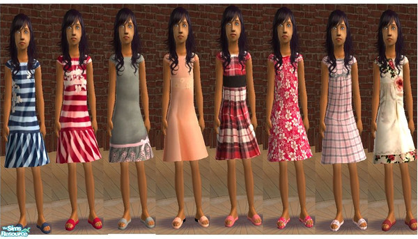 Sims 2 — Girl formal by janicap — 8 beautiful formal dresses for girls.Dont forget to download mesh.