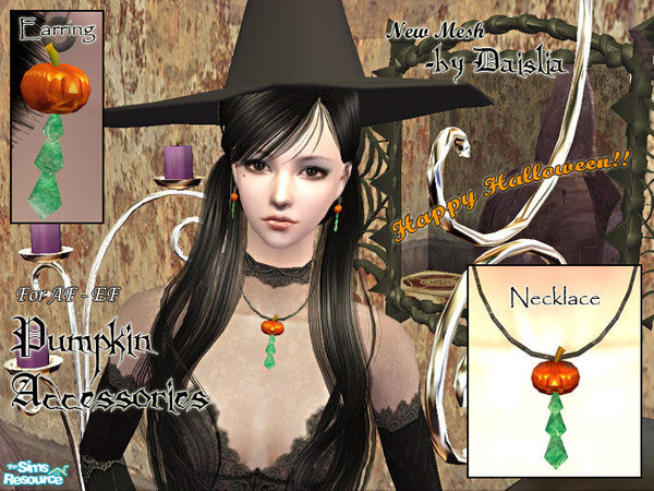 Sims 2 — Pumpkin Accessories Set by Daislia — Althrough a bit late, it a gift set for Halloween. 2 new meshes, include a