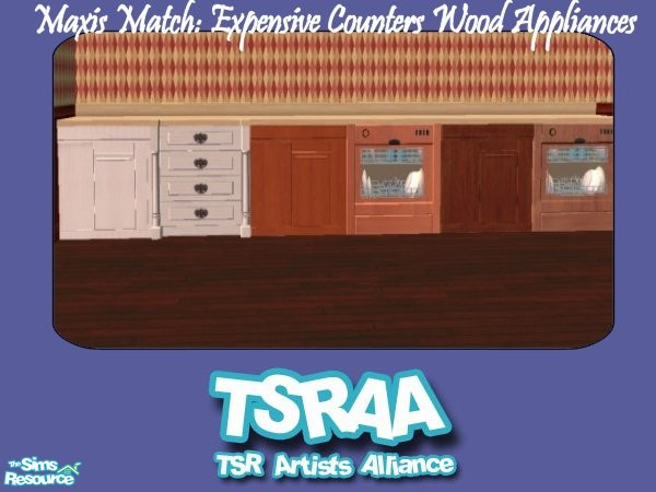 Sims 2 — Maxis Match: Appliances by c_literati — Appliances to match the wood base on expensive counters. (Light wood