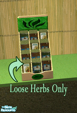 Sims 2 — Herb Shop: Loose Herbs by HChangeri — This file is the display contents ONLY. You can find the base as part of