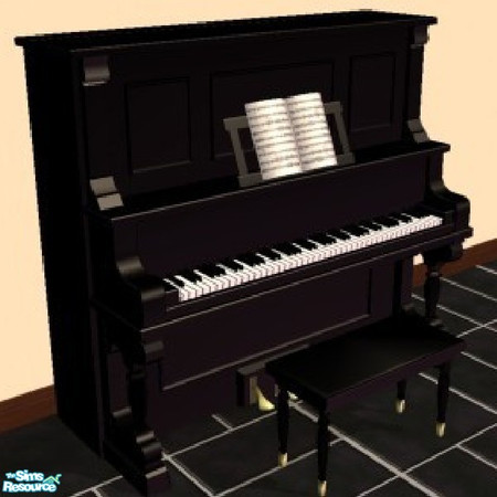 Sims 2 — Black Piano by Riabeest — Recolor of original maxis piano: Simple black and very modern design.