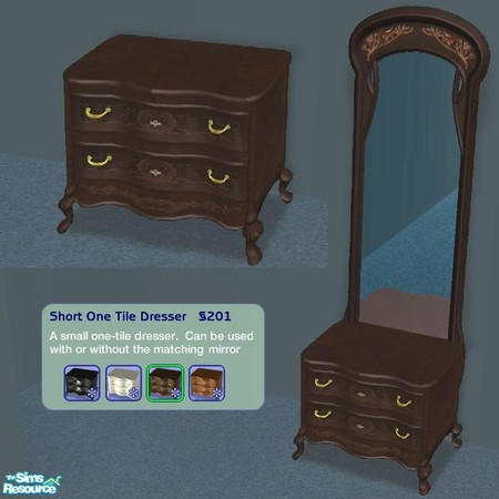 Sims 2 — One Tile Dresser -  Dark Recolor by Dr Pixel — A recolor for my small, one-tile dresser. Will NOT work without