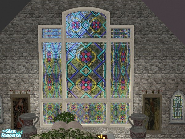 Sims 2 — Sharrowdale : Chuch Window Frame by MissyZ — Stone window frame for the Stained Glass Window in the Sharrowdale