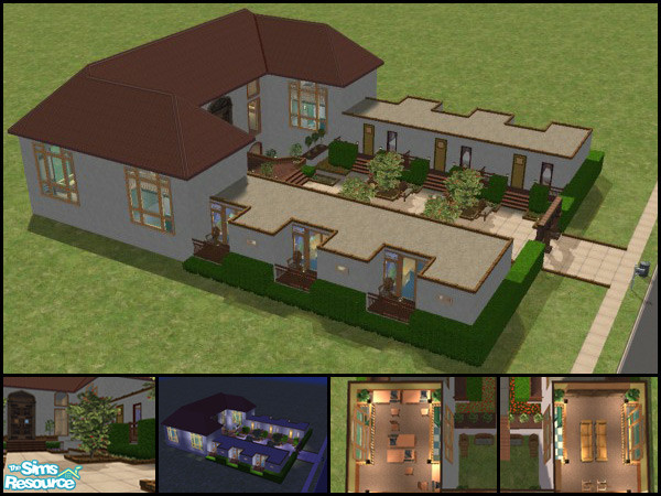 Sims 2 — The Courtyard by LadyMinion — Accomodate your students in these beautifully renovated stables. Featuring 6 cosy