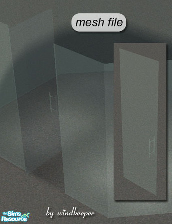 Sims 2 — Frameless door, glass only by Windkeeper — Use it as a middle section of a wide glass wall. The door will not
