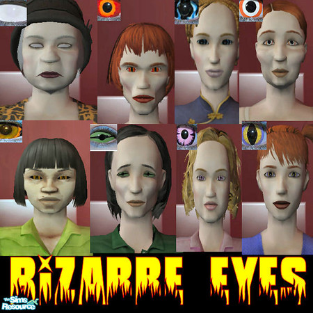 Sims 2 — Bizarre Eyes! by Phadrae — A collection of those bizarre contacts that people wear to scare others, or just to