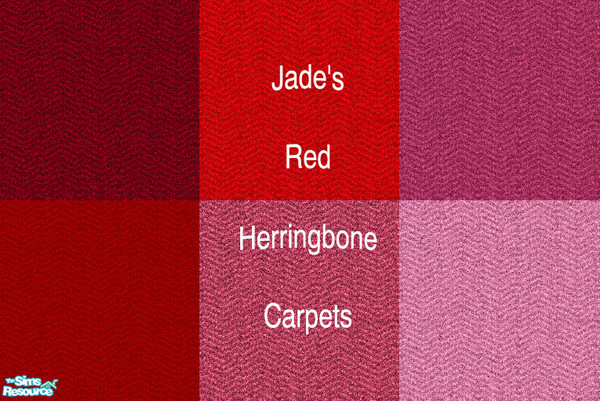 Sims 2 — Jade's Red Herringbone Carpet Set by Jade0229 — A set of six herringbone carpets in varying shades of red. ***