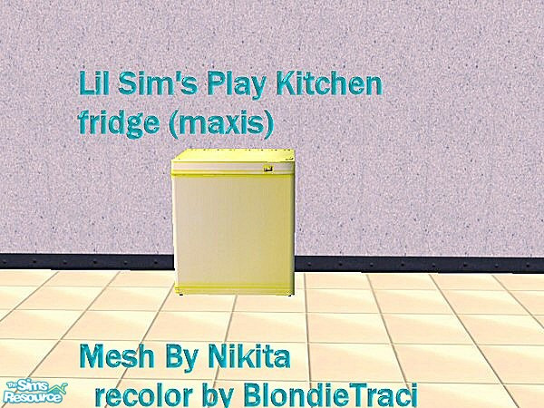 Sims 2 — Lil Sims Play Kitchen-fridge-Yellow by blondietraci069 — My lil sims just love this set so I decided to make a