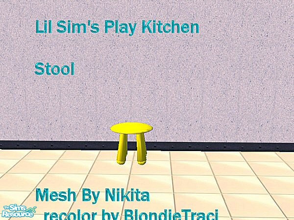 Sims 2 — Lil Sims Play Kitchen-stool-Yellow by blondietraci069 — My lil sims just love this set so I decided to make a
