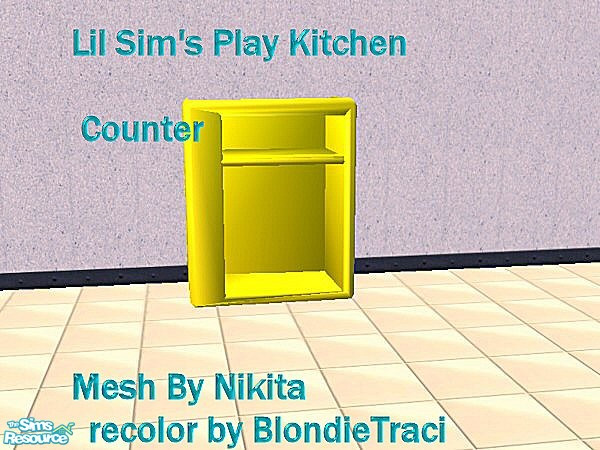 Sims 2 — Lil Sims Play Kitchen-counter3Yellow by blondietraci069 — My lil sims just love this set so I decided to make a