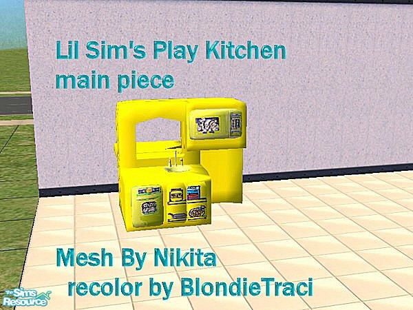 Sims 2 — Lil Sims Play Kitchen-table-Yellow by blondietraci069 — My lil sims just love this set so I decided to make a