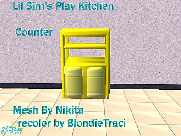 Sims 2 — Lil Sims Play Kitchen-counter-Yellow by blondietraci069 — My lil sims just love this set so I decided to make a
