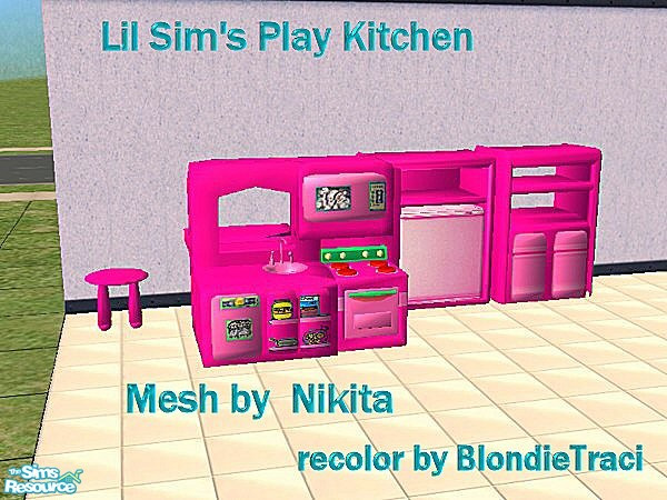 Sims 2 — Lil Sim's Play Kitchen Pink by blondietraci069 — My lil sims just love this set so I decided to make a couple of