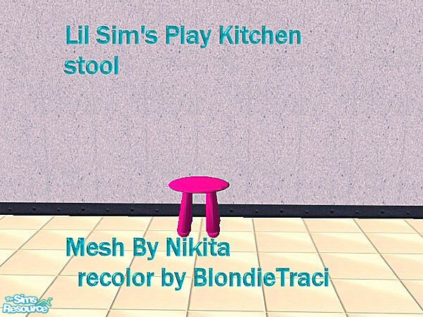 Sims 2 — Lil Sim's Play Kitchen stool-Pink by blondietraci069 — My lil sims just love this set so I decided to make a