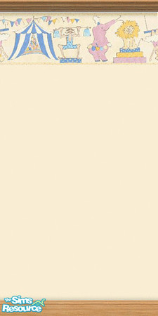 Sims 2 — big top border by Snowbelle — a circus border on a plain cream wall