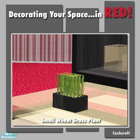 Sims 2 — Small Plant--Your Space...in RED! by Cashcraft — A recolor of my "Decorating Your Space," livingroom
