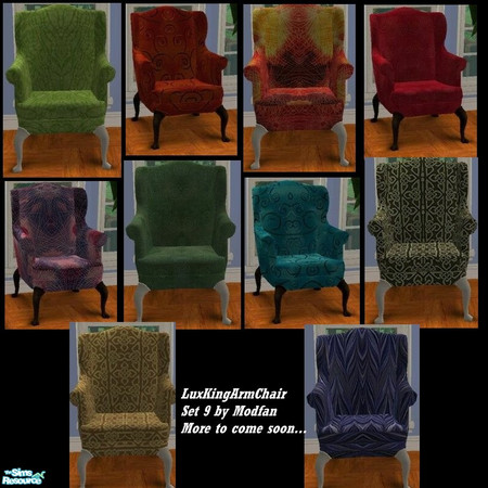 Sims 2 — LuxKingArm Chair - Set 09 by Modfan by modfan — 10 Reprints of the Luxiary KingArm Chair. All reprints come in