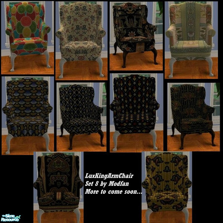 Sims 2 — LuxKingArm Chair - Set 08 by Modfan by modfan — 10 Reprints of the Luxiary KingArm Chair. All reprints come in