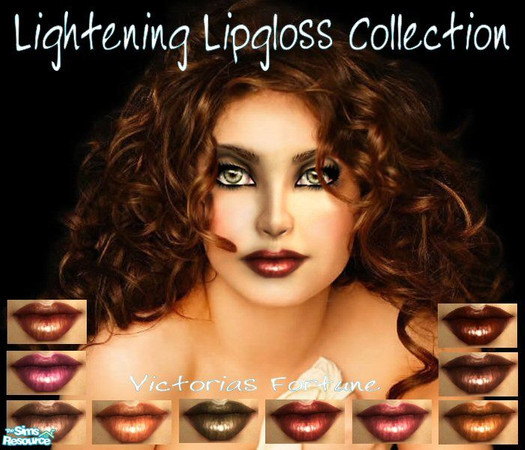 Sims 2 — VF Lightening Lipgloss Collection by fortunecookie1 — Here are 10 new lipglosses inspired by Kat Von D\'s