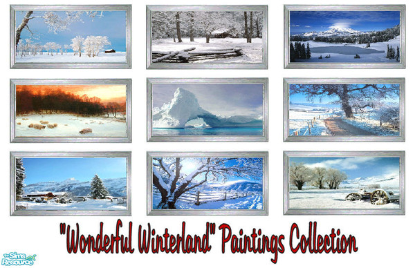 Sims 2 — \'Wonderful Winterland\' Paintings Collection by shadow66 — This is a set of 9 paintings depicting wonderful
