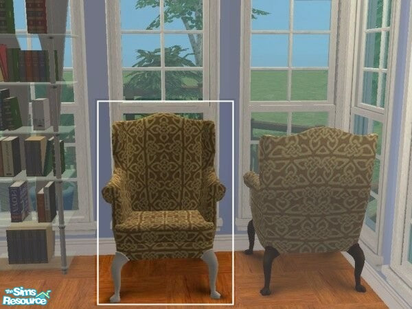 Sims 2 — LuxKingArm Chair #S009-059 white by modfan — Reprint of the Luxiary KingArm Chair w/white legs. Please do not