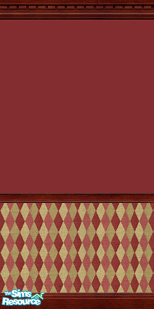 Sims 2 — Maxis diamond red paint drk trim by jenwar — Maxis diamond pattern with matching deep red paint and dark trim.