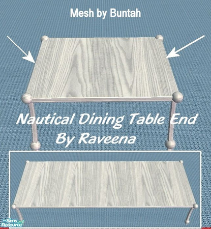 Sims 2 — Nautical Oak Dining Table - Side by Raveena — This is the side piece of the dining table. You need both the