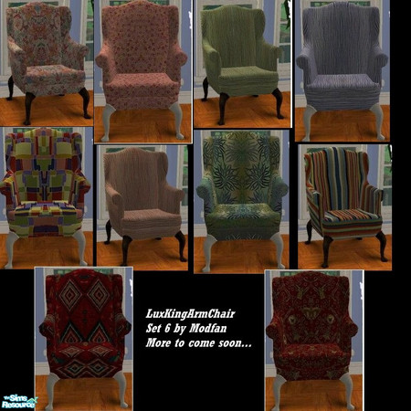 Sims 2 — LuxKingArm Chair - Set 06 by Modfan by modfan — 10 Reprints of the Luxiary KingArm Chair. All reprints come in