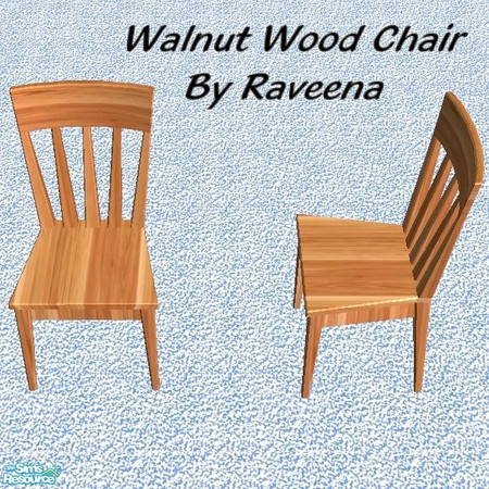 Sims 2 — Walnut Dining Chair by Raveena — This is the dining chair to match the Walnut dining table.
